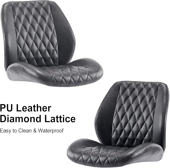 YFO Home Office Chair Office Rubber Casters Ergonomic Computer Chair with Lumbar Support Adjustable Height Rolling Swivel Executive Task Armrests Chair๏ผ Black PU