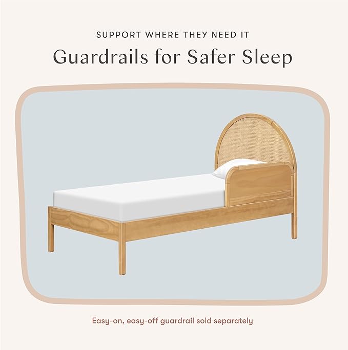 Babyletto Bondi Cane Twin Bed for Kids - GREENGUARD Gold Certified - Twin Bed Frames with Arched Cane Headboard - Universal Mattress Fit - No Box Spring Needed - Perfect for Boys & Girls Room