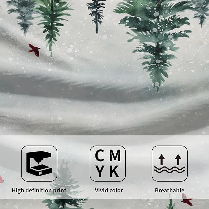 Winter Snow Forest Hand Towels 2 Pack Christmas Pine Trees Cardinal Holiday Face Towels Soft Absorbent Kitchen 14x28