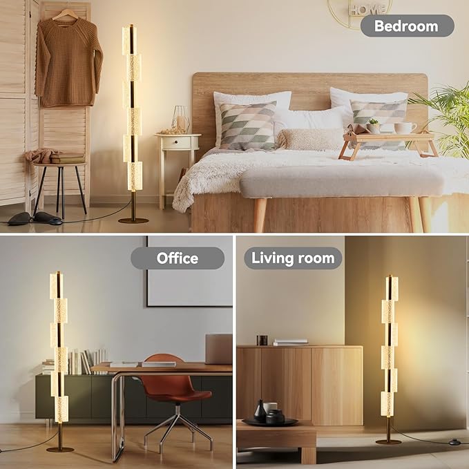NUÜR Modern Floor Lamp, Dimmable Standing Lamp with Remote Control, Stepless Adjustable Colours & Brightness, Industrial Lighting for Living Room, Bedroom, Office (Floor Lamp for Living Room)