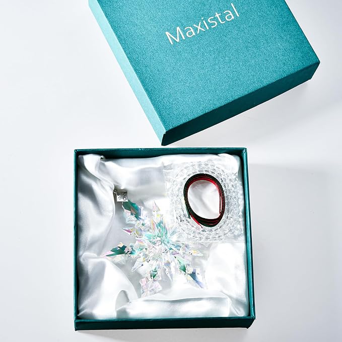 2025 Edition Crystal Snowflake Ornament Christmas Tree Ornament Home Decor Gift (2025-Fantasy Color)