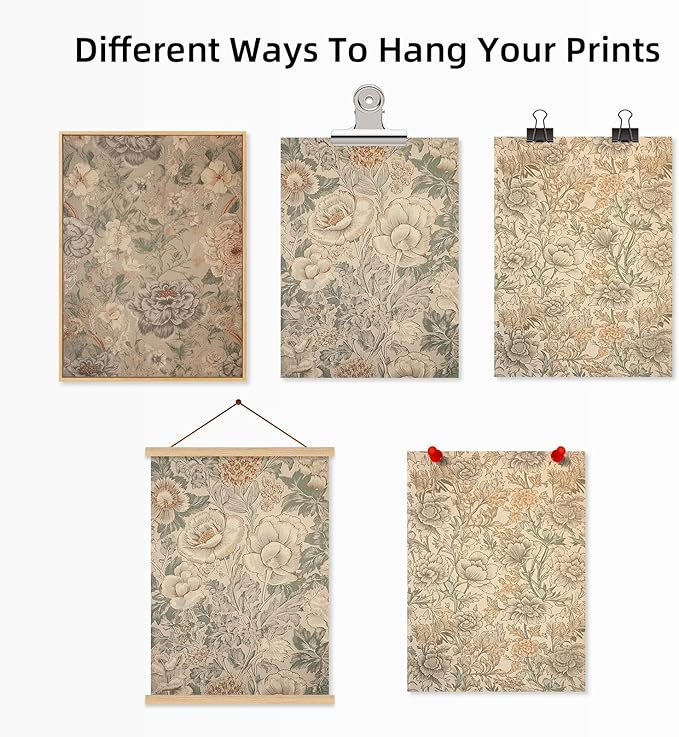 Vintage Flower Wall Art Decor Beige Floral Canvas Wall Art Botanical Rustic Pictures Prints Farmhouse Antique Painting Vintage Flower Poster for Living Room Bedroom 12x16 Inch Unframed Set of 3