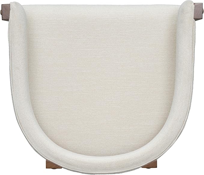 Christopher Knight Home Set of 2 Arley Modern Fabric Upholstered Dining Sturdy Wooden Kitchen Side Chair with Ergonomic Backrest and Footrest, Soft Padded Barrel, Beige+Walnut