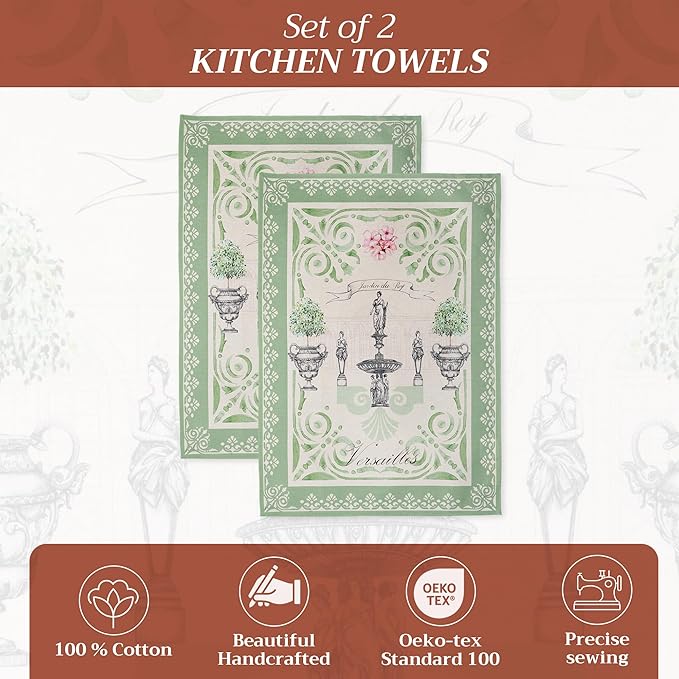 Maison d'Hermine Dish Towels 100% Cotton Absorbent Jardin Du Roy Set of 2