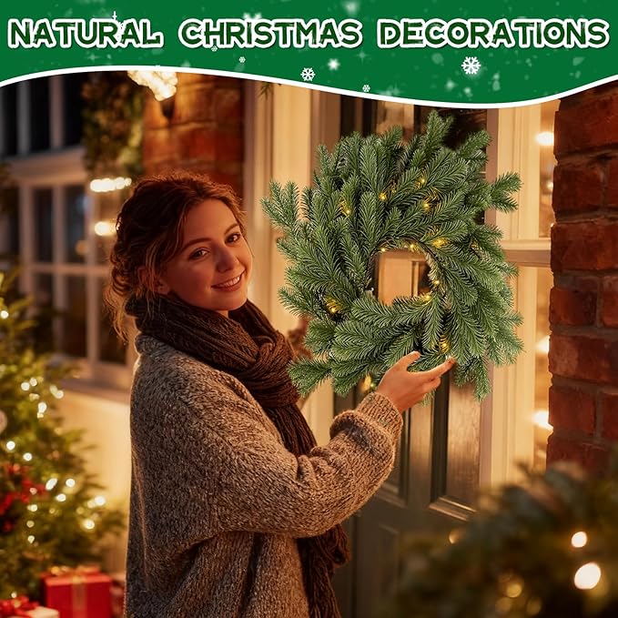 Bluesea 9FT Christmas Norfolk Pine Garland, Real Touch Pine, Faux Greenery Garland for Fireplace,Table, Stairs, Mantle, Window,Indoor Outdoor,Home,Holiday Decor(1 Pcs