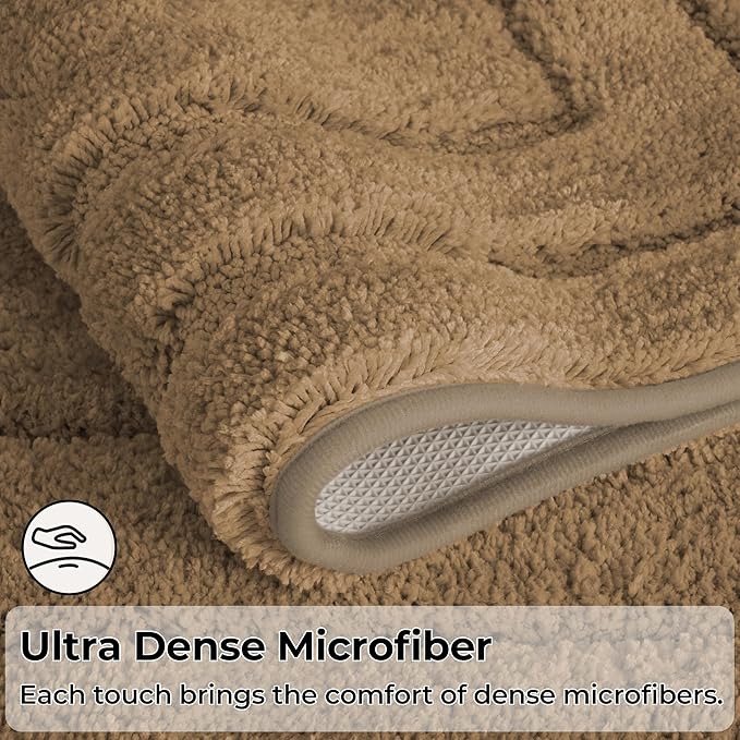 GRANNY SAYS Bathroom Rugs Non Slip, 20" x 32", Bath Rugs for Bathroom Washable, Bath Mats for Floor, Microfiber Bath Mat for Tub, Absorbent Bath Rugs for Shower Room, Champagne