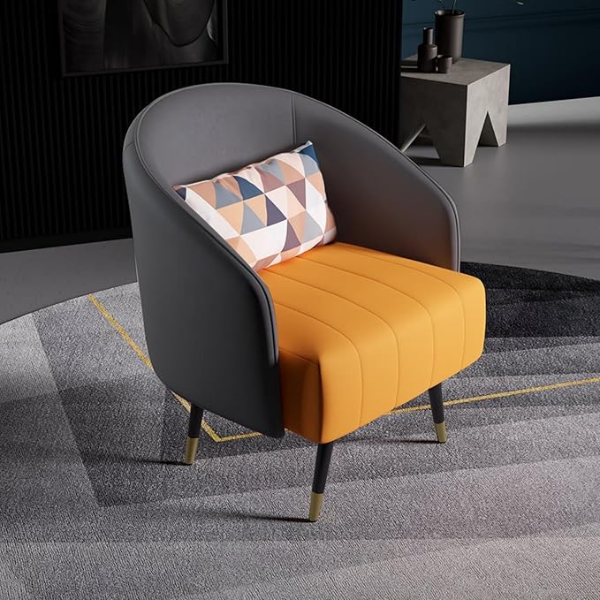 homary Leather Accent Chair with High Back Microfiber Upholstery Comfy Chair for Bedroom, Reading Corner, Living Room Chairs (Gray)