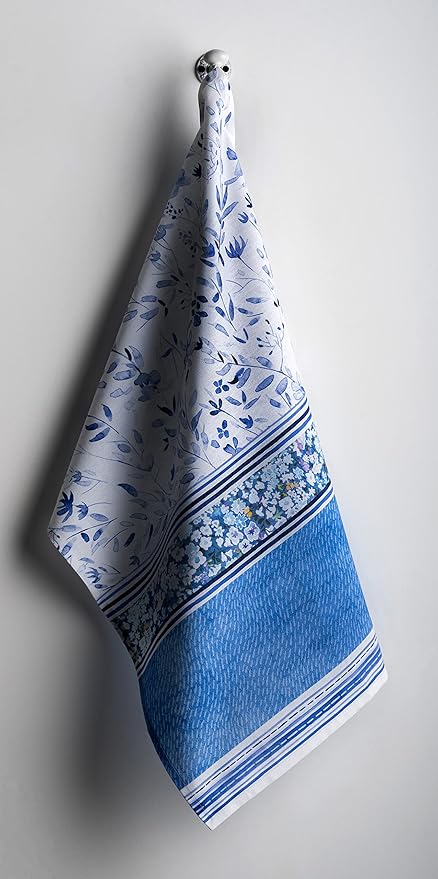 Maison d'Hermine Cotton Kitchen Towels Absorbent Summer Blues Set of 3 Spring Summer