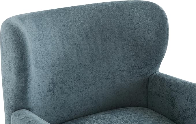 Christopher Knight Home Dolly Mid-Century Modern Velvet Upholstered Wingback Club Chair, Living Room Lounge Chair for Relaxation, Reading Armchair, Solid Wood Living Room Accent Chair, Aqua Blue+Brown