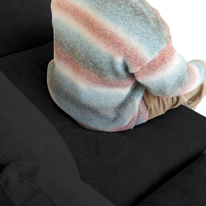 Cloud Couch Modular Sectional Sofa,82.68" L Shaped Couch,Down Filled Convertible Wide Seater, 2 Seater+Ottoman for Living Room Set,Covers Washable&Replaceable,Black