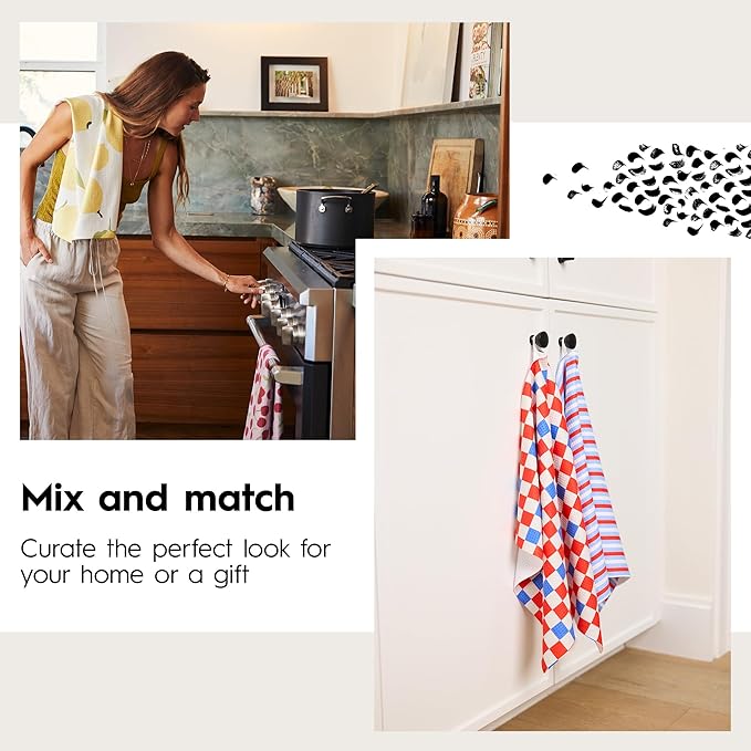 GEOMETRY Patriotic Kitchen Towels Quick Dry Microfiber Red White Blue Star Spangled Holiday