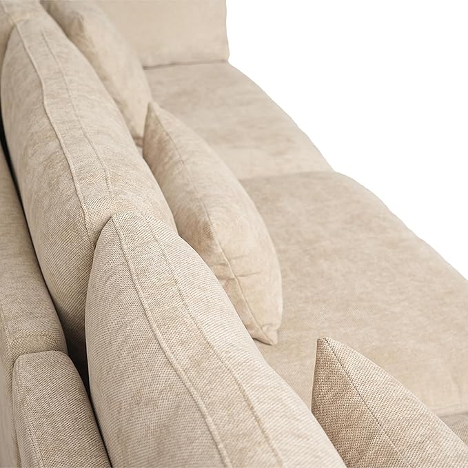 Cloud Couch Modular Sectional Sofa,119.2" 3Seater Wide Couch,Down Filled Convertible Living Room Set, Covers Washable&Replaceable,Khaki