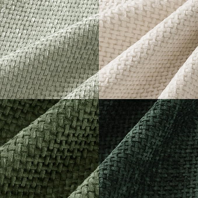 MIULEE Pack of 4 Christmas Throw Pillow Covers 20x20 Inch Neutral Green Soft Decorative Chenille Pillow Covers Farmhouse Accent Cushion Covers for Boho Home Decor Bedroom Living Room