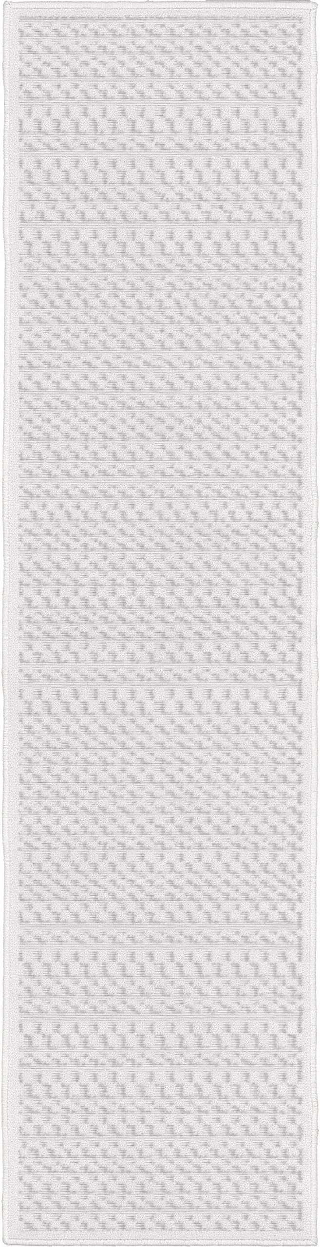 My Texas House Quail Hallow Rug 1.11x7.6 Runner High-Low Geometric Indoor Outdoor, Natural