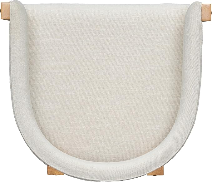 Christopher Knight Home Set of 2 Arley Modern Fabric Upholstered Dining Sturdy Wooden Kitchen Side Chair with Ergonomic Backrest and Footrest, Soft Padded Barrel, Beige+Natural