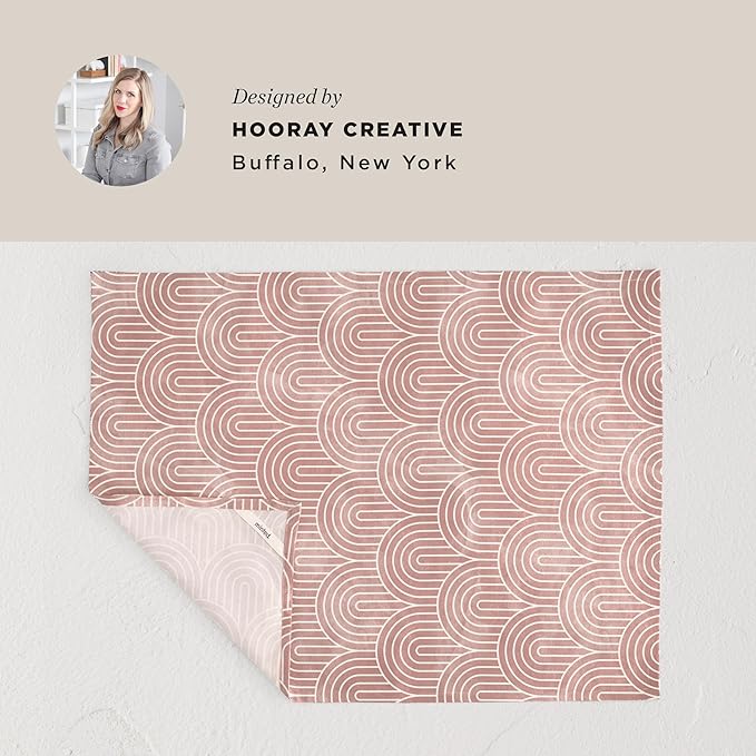 Minted Deco Arches Tea Towels Cotton Kitchen Towels Decorative with Hanging Loop Set of 2