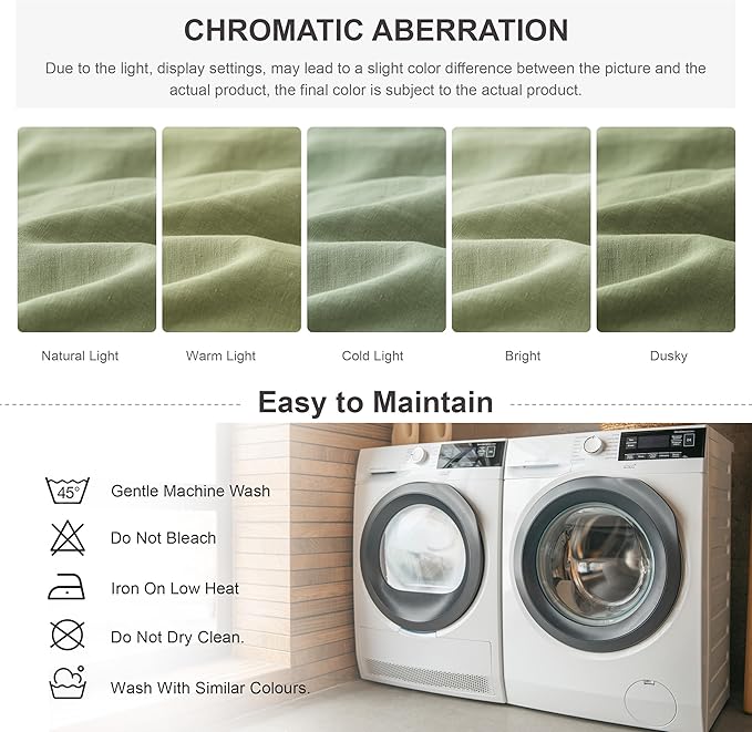 Simple&Opulence 100% Linen Duvet Cover Set, 3 PCS Natural French Flax Sage Green Duvet Cover Queen Size, Breathable Soft Comfy Linen Bedding Comforter Cover with 2 Pillowcases(Sage Green, 88"x92")