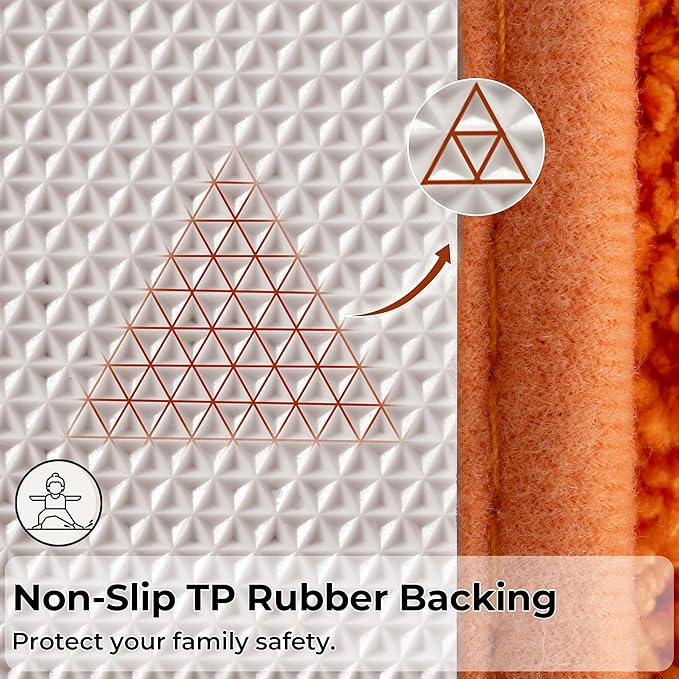 GRANNY SAYS Bathroom Rugs Non Slip, 20" x 32", Bath Rugs for Bathroom Washable, Bath Mats for Floor, Microfiber Bath Mat for Tub, Absorbent Bath Rugs for Bath, Orange