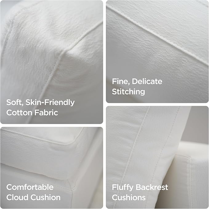 Acanva Oversized Modular Sectional Cloud Couch, Free Combination Minimalist Sofa with Shredded Latex Filled Cushion and Removable Slipcovers for Living Room, Apartments, Home Office, Corner Piece