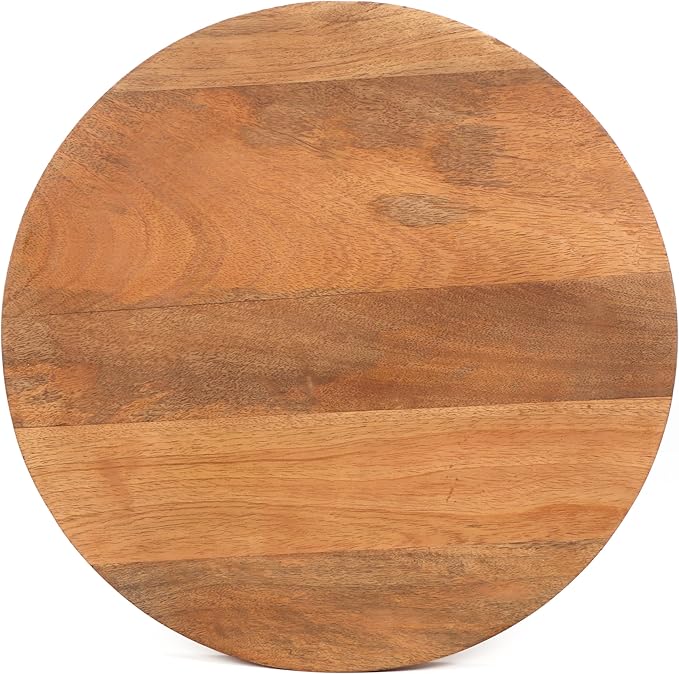 Christopher Knight Home Isant Wood End Table, Small Drink Table, Indoor Round Top Side Table, Modern Solid Wood Accent Table Coffee Table for Living Room Bedroom or Small Spaces, Gold+Natural