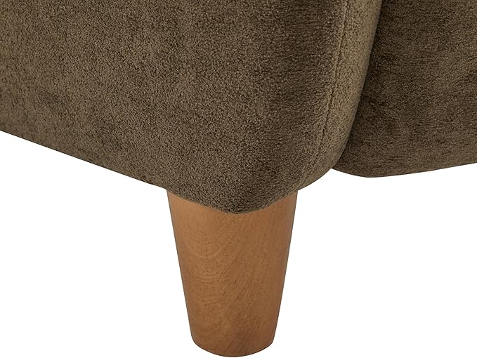 Christopher Knight Home Auden Wingback Accent Chair, Fabric Club Chair, Velvet Upholstered Armchair, Curved Backrest Single Sofa, Soft Cushion Seating, Reading Lounge Chair for Living Room, Brown