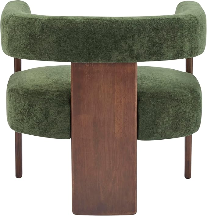 Christopher Knight Home Nettie Modern Accent Chair for Living Room, Velvet Fabric Single Lounge Sofa Chair with Wooden Frame, Comfy Reading Chair for Bedroom, Lounge Armchair with Cushion, Olive Green