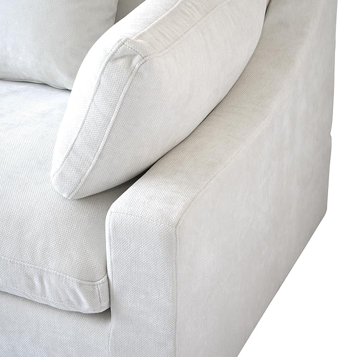 Cloud Couch Modular Sectional Sofa,82.68" Oversized LoveSofa, Down Filled Convertible Wide Seater for Living Room Set, Covers Washable&Replaceable,White