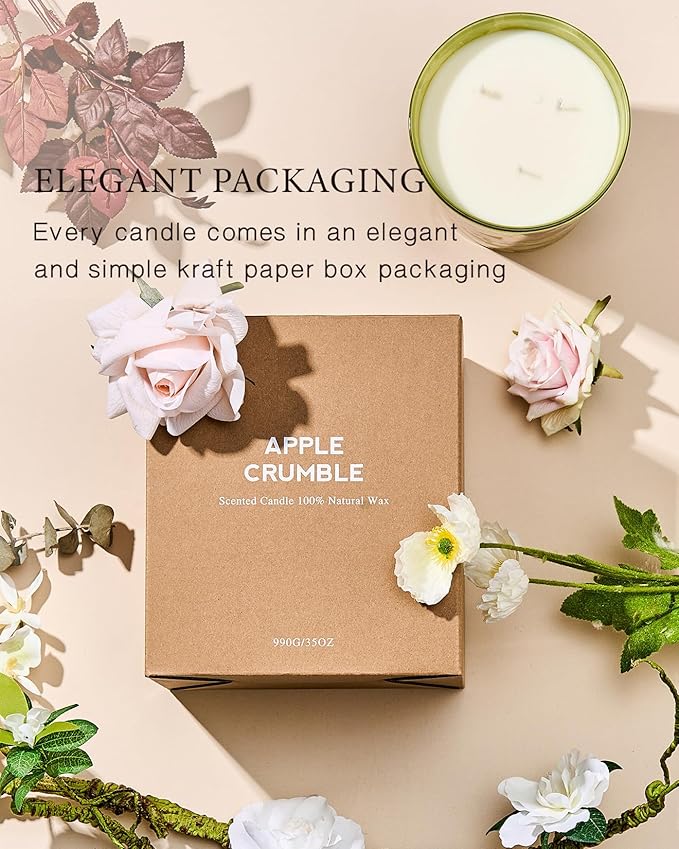 M&SENSE Extra Large Candle Sage Citrus Scented, 3-Wick 35oz 150H Long Lasting, Natural Soy Wax Aromatherapy Fall Winter Candle for Stress Relief, Home Fragrance Housewarming Gifts