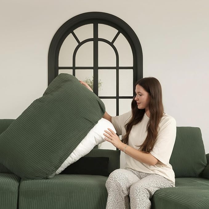 EASE MOOSE Modular Sectional Sofa,Oversized U Shape Sectional Couch with Ottoman,Wide Deep Modular Cloud Couch,Removable Cover