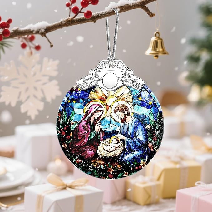 Christmas Ornament, Christmas Tree Decor, Christian Ornament, Nativity Scene, Religious Home Decor, Christian Gifts, Religious Gifts, Gift Exchange, Gift Idea - Pattern A