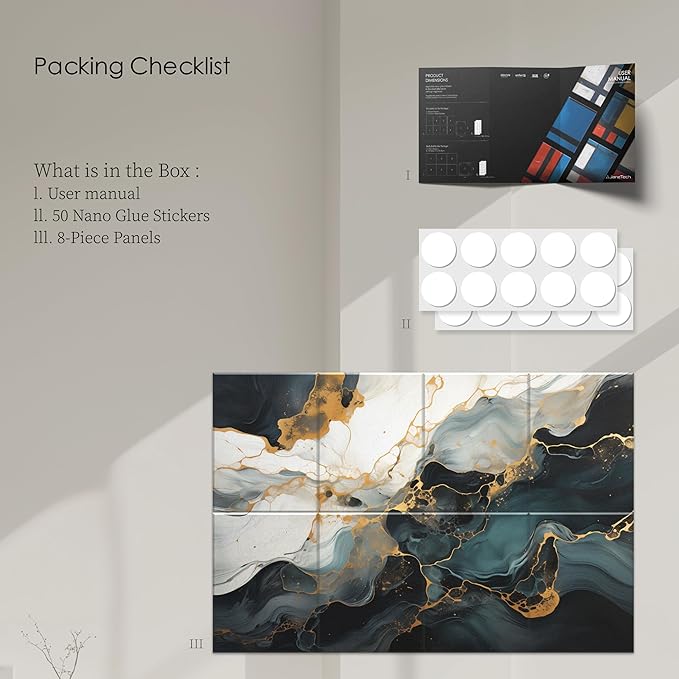 8-Pack Acoustical Wall Panels 48x32 Inches Acoustic Panels Sound Absorbing Decorative Sound Dampening Panels for Studios, Offices, Theaters, Adhesive Included