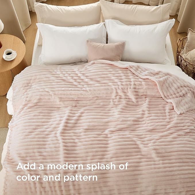 Bedsure GentleSoft Crystal Pink Full Blanket for Bed - Cozy Soft Blankets for Women, Cute Large Throws for Girls, 84x90 Inches