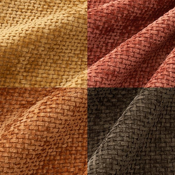 MIULEE Pack of 4 Fall Orange/Yellow Throw Pillow Covers 18x18 Inch Halloween Soft Decorative Chenille Pillows Farmhouse Accent Cushions for Boho Home Decor Spring Bedroom Living Room