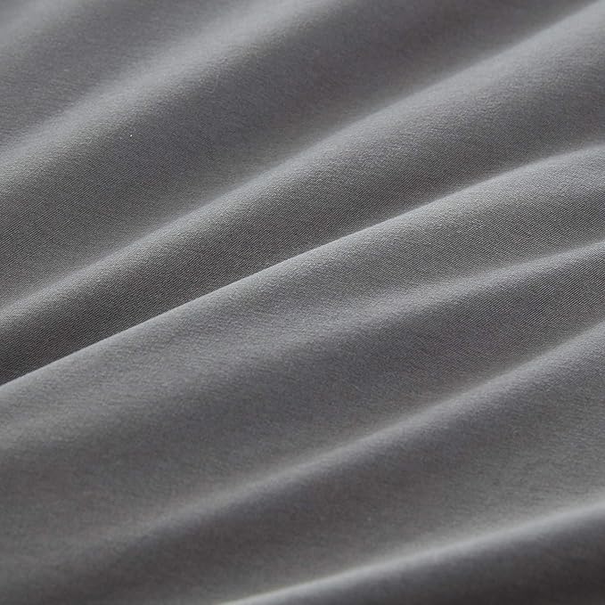 CLOTHKNOW Dark Grey Full Size Comforter Sets Gray Bedding Comforter Sets Soft All Season Men Boys Comforter Charcoal Comforter with 2 x Pillow Cases