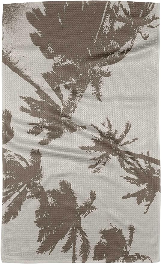 GEOMETRY Kitchen Towels Quick Dry Microfiber Premium Towel Sandy Palms 1 Pack