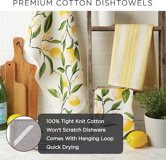 DII Valentine Dish Towels Set of 3 Cat Love Decorative Kitchen Towels 18x28