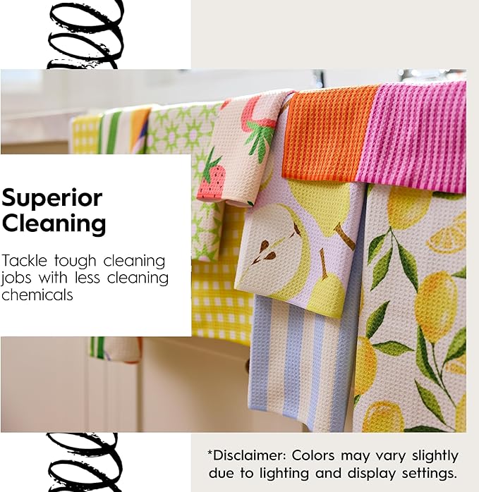 GEOMETRY Kitchen Towels Quick Dry Geoweave Strawberry Banana