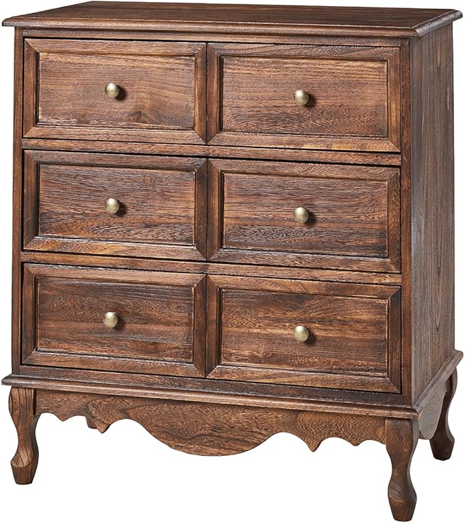 HULALA HOME 3 Drawer Nightstand with Charging Station Drawer Organizer with Wood Legs Farmhouse Solid Wood, Walnut