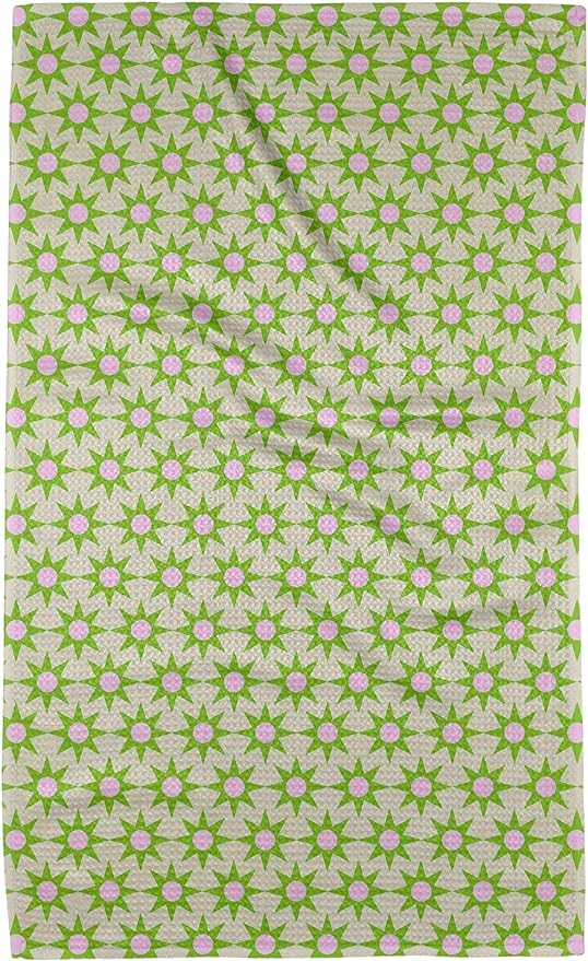 GEOMETRY Kitchen Towels Quick Dry Microfiber Premium Towel Sweet Green 1 Pack