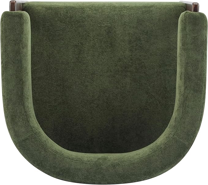 Christopher Knight Home Nettie Modern Accent Chair for Living Room, Velvet Fabric Single Lounge Sofa Chair with Wooden Frame, Comfy Reading Chair for Bedroom, Lounge Armchair with Cushion, Olive Green