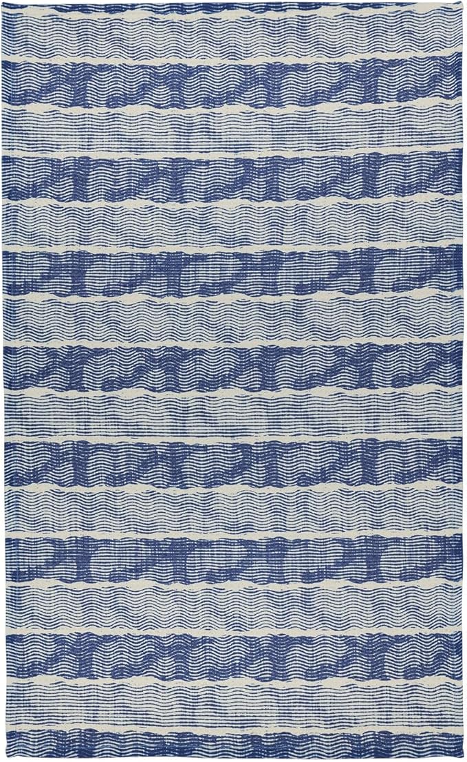Modern Style Premium Kitchen Tea Towel Super Absorbent Fast Drying Microfiber Denim Waves