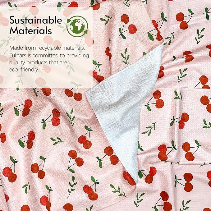 Lemon Kitchen Tea Towels Quick Dry Microfiber Dish Towels 18x30 with Hanging Loop Superior Absorbency Lemon