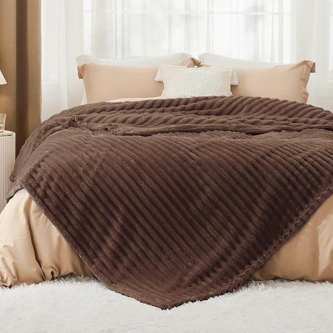 Bedsure GentleSoft Fondue Fudge California King Size Blanket for Bed - Cozy Soft Blankets for Women, Cute Small Fleece Throws for Girls, Birthday Gifts for Women, 102x96 Inches