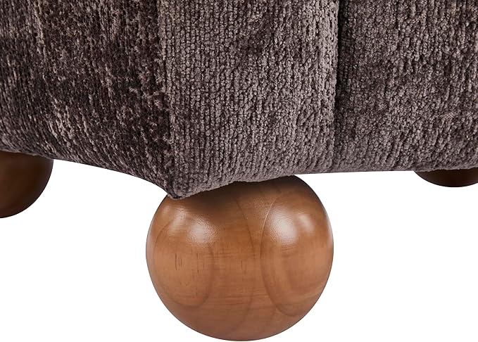 Christopher Knight Home Lindy Wingback Accent Chair, Upholstered Armchair with Rounded Wooden Legs, Curved Backrest Single Sofa, Soft Cushion Seating, Comfy Lounge Chair for Living Room, Dark Brown