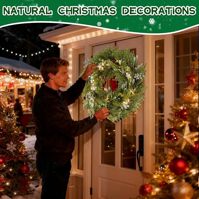Bluesea 9FT Artificial Norfolk Pine Garland, Real Touch Pine Garland, Faux Christmas Greenery for Table Mantle Fireplace Indoor Outdoor Xmas Decorations (1 Pcs)