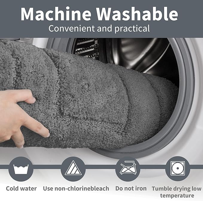 GRANNY SAYS Gray Bathroom Rugs Non Slip, Bath Mats for Bathroom, Super Soft and Water Absorbent, Microfiber Washable Bath Rugs for Floor, Tub and Shower, 16" x 24" Dark Gray