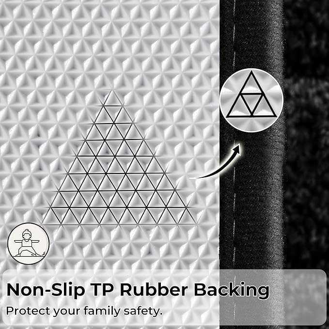 GRANNY SAYS Bathroom Rug Mat, Bath Mats for Bathroom Non-Slip, Super Soft and Water Absorbent, Extra Large Bath Rugs, Microfiber Bath Rugs for Floor, Tub and Shower, 71" x 24", Black