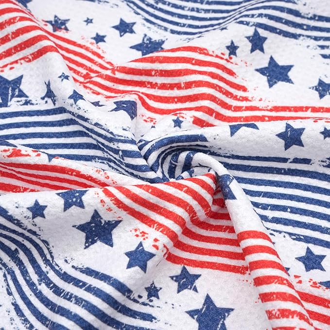 Eunzel Kitchen Tea Towel Quick Dry Microfiber Dish Towels with Hanging Loop 18x30 Flag