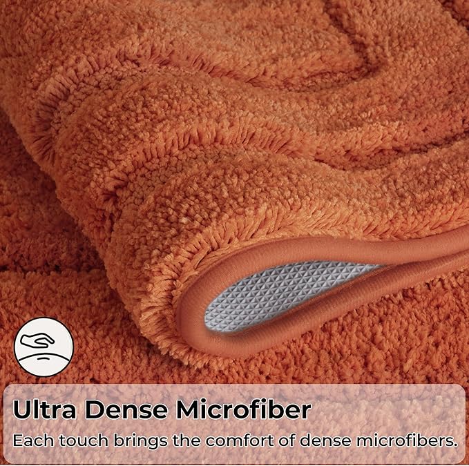 GRANNY SAYS Bathroom Rugs Non Slip, 20" x 32", Bath Rugs for Bathroom Washable, Bath Mats for Floor, Microfiber Bath Mat for Tub, Absorbent Bath Rugs for Shower Room, Terracotta