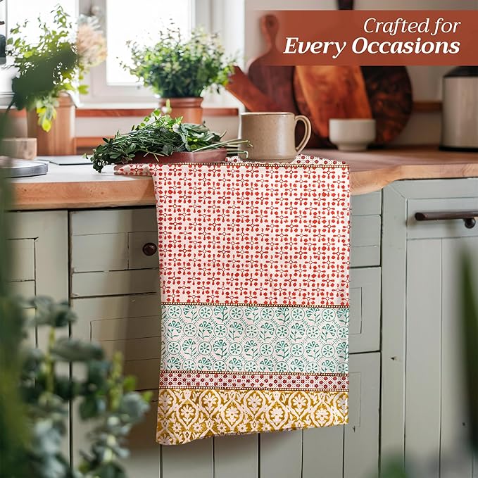 Maison d'Hermine Dish Towels 100% Cotton Absorbent Provence Set of 3 Spring Summer